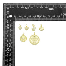 Load image into Gallery viewer, Clear CZ Gold Heart Clover Banana Round Coin Charm Pendant,Sku#LK1254