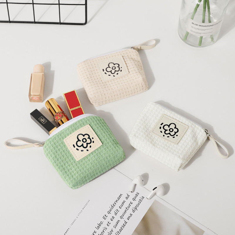 Waffle Texture Wristlet Bag – Minimalist Cotton Wristlet Pouch | Sarah Express