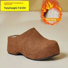 Load image into Gallery viewer, Women's Retro Chunky Sole Closed Toe Mules - Suede Platform Slip-On Shoes