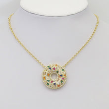 Load image into Gallery viewer, Baguette CZ Donut Shape Pendant, Sku#LX319