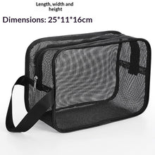 Load image into Gallery viewer, Men's Mesh Toiletry Travel Bag – Foldable Resin Mesh Shower &amp; Storage Bag