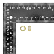 Load image into Gallery viewer, Gold Silver CZ Round Hoop Earrings, Sku#A475