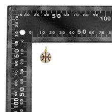 Load image into Gallery viewer, CZ Enamel Gold Basketball Charm Pendant, Sku#LK1161