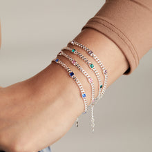 Load image into Gallery viewer, October Birthstone Rose Curb Chain Bracelet