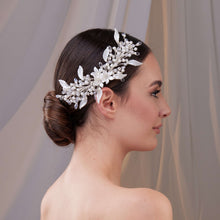 Load image into Gallery viewer, Resin Flower and Pearl Wedding Hair Vine