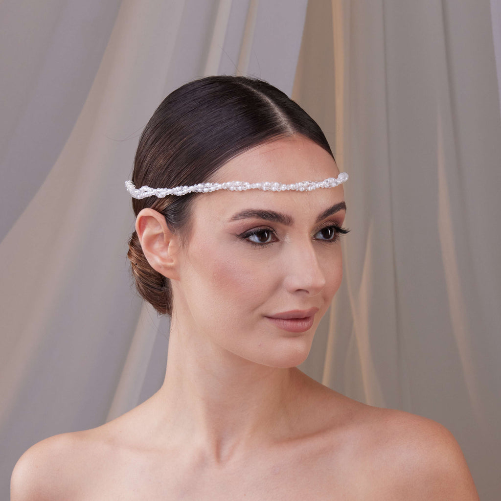Pearl and Crystal Bridal Halo