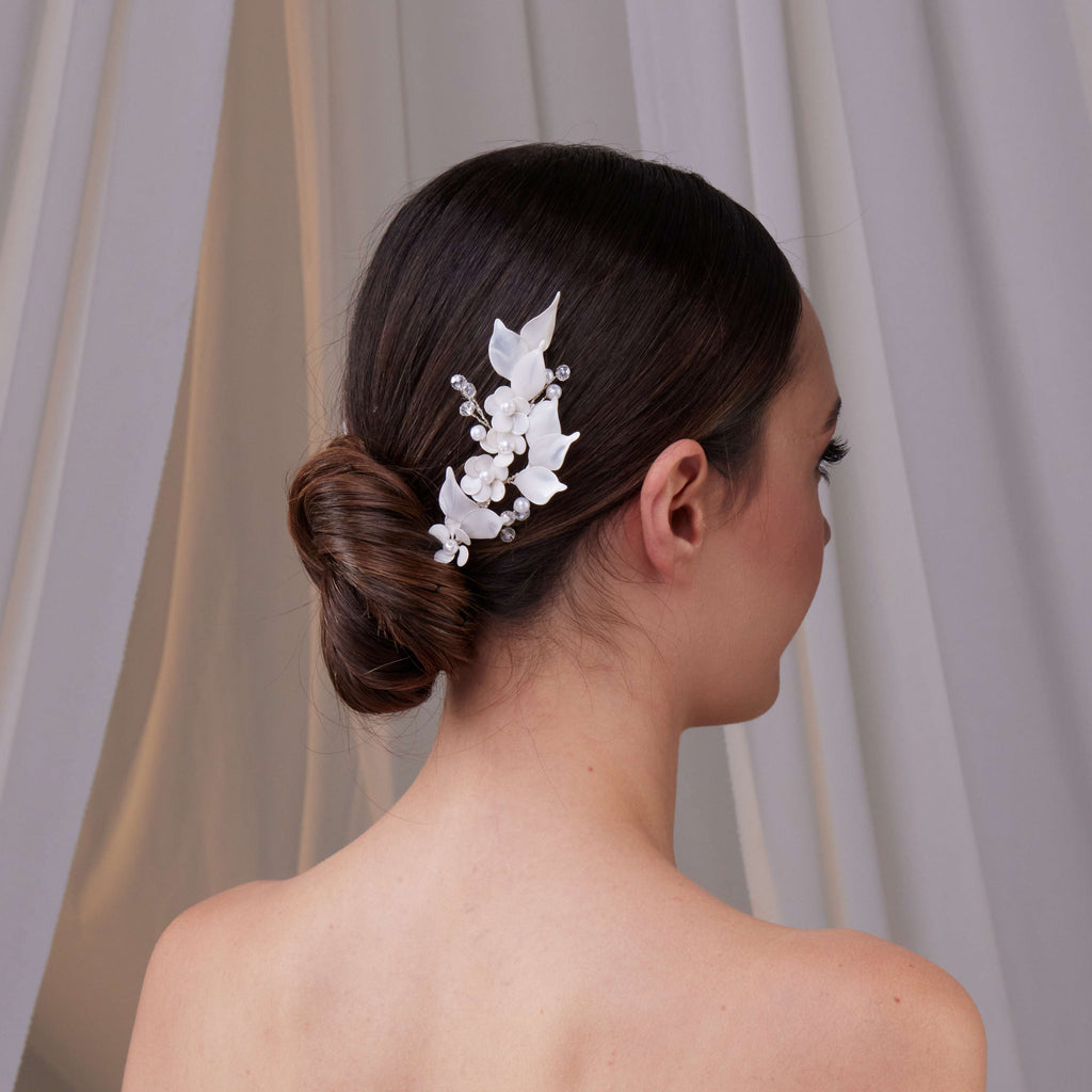 Two-Piece Resin Flower Bridal Hair Vine Set