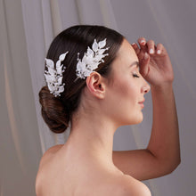 Load image into Gallery viewer, Two-Piece Resin Flower Bridal Hair Vine Set