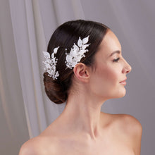 Load image into Gallery viewer, Two-Piece Resin Flower Bridal Hair Vine Set
