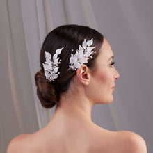 Load image into Gallery viewer, Two-Piece Resin Flower Bridal Hair Vine Set