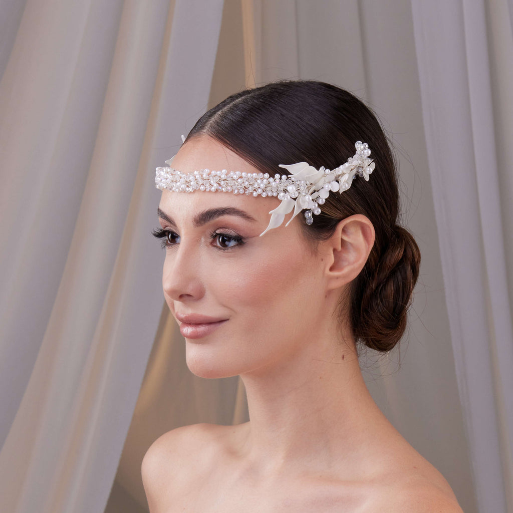 Bridal Resin Flower and Crystal Halo