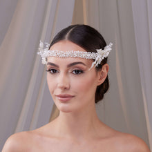 Load image into Gallery viewer, Bridal Resin Flower and Crystal Halo