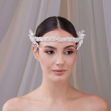 Load image into Gallery viewer, Bridal Resin Flower and Crystal Halo