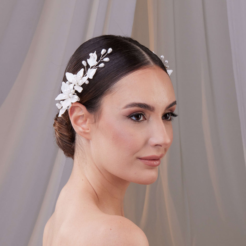 Two-Piece Resin Flower Hair Vine Set