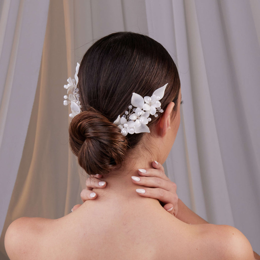 Two-Piece Resin Flower Hair Vine Set