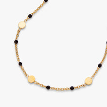 Load image into Gallery viewer, Black Enameled Chain Coin Station Anklet