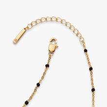 Load image into Gallery viewer, Black Enameled Chain Coin Station Anklet