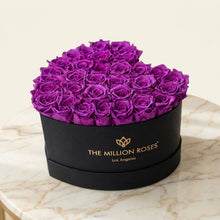 Load image into Gallery viewer, Heart Black Box | Bright Purple Roses