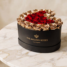 Load image into Gallery viewer, Heart Black Box | 24K Gold &amp; Red Roses