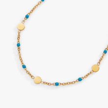 Load image into Gallery viewer, Turquoise Enameled Chain Coin Station Anklet