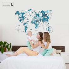 Load image into Gallery viewer, 3D Wooden World Map Aurora