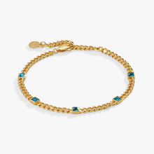Load image into Gallery viewer, December Birthstone Blue Zircon Curb Chain Bracelet