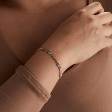 Load image into Gallery viewer, December Birthstone Blue Zircon Curb Chain Bracelet