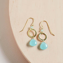 Load image into Gallery viewer, The Airie Earring - Blue Chalcedony Gold