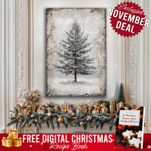 Load image into Gallery viewer, Vintage Christmas Tree Wall Art with Free Christmas Recipe Book