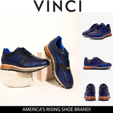 Load image into Gallery viewer, The Boss Pyth Snk Skin Navy Blue Men Sneaker
