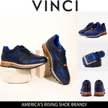 Load image into Gallery viewer, The Boss Pyth Snk Skin Navy Blue Men Sneaker
