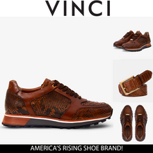 Load image into Gallery viewer, The Boss Pyth Snk Skin Tan Men Sneaker
