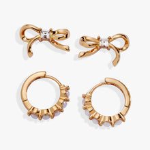 Load image into Gallery viewer, Bow Studs and Pearl Hoop Coquette Earring Set of 2