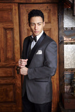 Load image into Gallery viewer, "Bradford" Steel Grey Tuxedo Jacket Shawl (Separates)