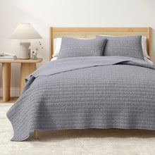 Load image into Gallery viewer, 100% Cotton Honeycomb Waffle Garment Washed Quilt Set - Genevieve Collection