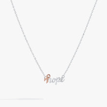 Load image into Gallery viewer, 'Hope' Breast Cancer Awareness Pink Ribbon Necklace