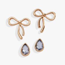 Load image into Gallery viewer, Bow &amp; Teardrop Stud Earring Set
