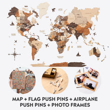 Load image into Gallery viewer, Bundle: Map, Photo Frames, Flags and Airplanes Pins