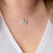 Load image into Gallery viewer, Butterfly + Crystal Necklace, Adjustable