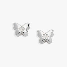 Load image into Gallery viewer, Puffy Butterfly Crystal Stud Earrings