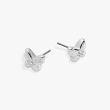 Load image into Gallery viewer, Puffy Butterfly Crystal Stud Earrings