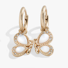 Load image into Gallery viewer, Butterfly Mother of Pearl Huggie Hoop Earrings