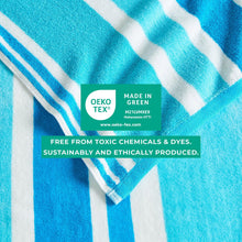 Load image into Gallery viewer, Cotton Velour Cabana Stripe Beach Towel - Novia Collection