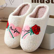 Load image into Gallery viewer, Women's Plush Embroidery Home Slippers | Suede Non-Slip Warm House Shoes