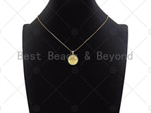 Load image into Gallery viewer, Dainty Gold Evil Eye Hand On Round Coin Shape Charms, Dainty Charms, Gold Pendant, Round Coin Necklace Charms, 18x20mm, Sku#LK170