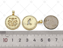 Load image into Gallery viewer, CZ Hollow Out Leopard/Tiger Head Charm, Sku#LK572