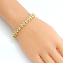 Load image into Gallery viewer, Gold Silver Oval CZ Link Chain Necklace Bracelet,sku#A148