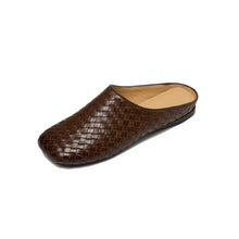 Load image into Gallery viewer, Women's Handwoven Cowhide Mules | Square Toe Slip-On Leather Slides
