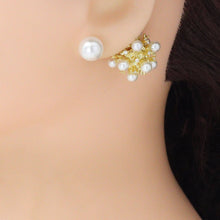Load image into Gallery viewer, Gold Silver White Pearl Cluster Stud Earrings, Sku#L742