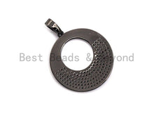 Load image into Gallery viewer, Clear CZ Micro Pave Round Hollow out Pendant, CZ Pave pendant, Frame Shape Pendant, Focal Penant, 30x40mm, sku#X100